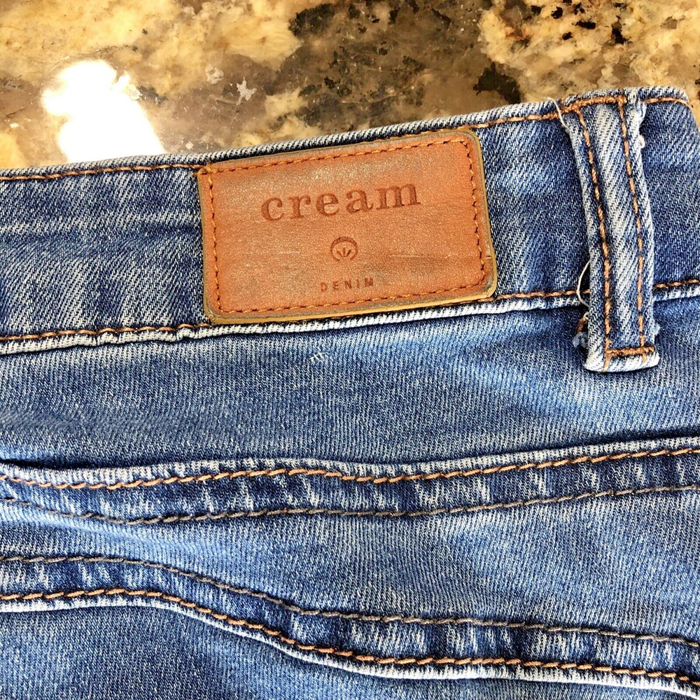 Size 29 X 31.5 Cream Denim Jeans Womens Tapered Light Blue Coco Fit Cool Pockets - Picture 11 of 12